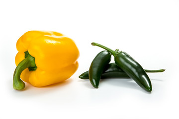 Chilli peppers, isolated on white