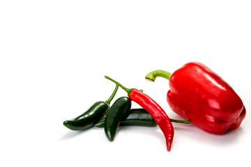 Chilli peppers, isolated on white