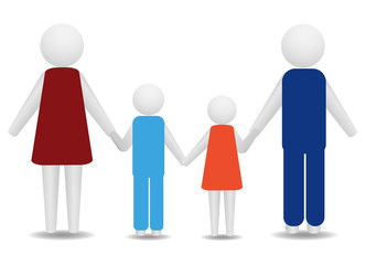 Vector family. 3d rendering