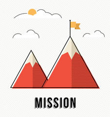 Mountain design concept for business goals