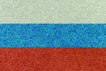 Fototapeta premium Football field textured by Russia national flag on euro 2016