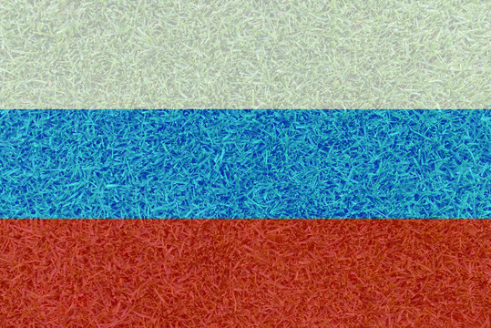Football field textured by Russia national flag on euro 2016