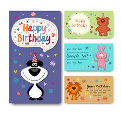Birthday card with owls