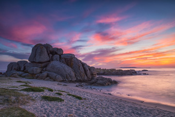 Colorful sunset at the beach © irantzuarb