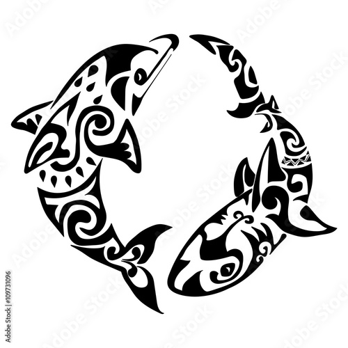 quot dolphin tattoo polynesia maori vector quot stock image and quot dolphin tattoo polynesia maori vector quot stock image and