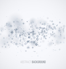 Blue circle sparkles on white blur background