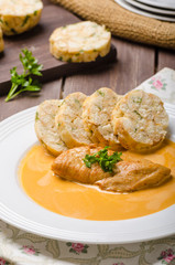 Chicken on cream with pepper season