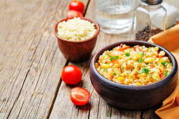 red pepper cilantro corn millet