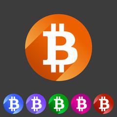 Bitcoin icon web sign symbol logo label