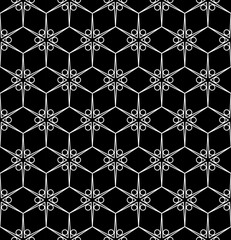 Vector modern seamless geometry pattern floral, black and white abstract geometric background, subtle pillow print, monochrome retro texture, hipster fashion design