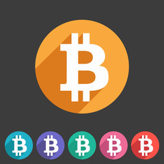 Bitcoin icon web sign symbol logo label