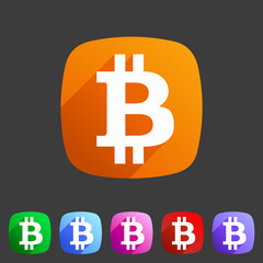 Bitcoin icon web sign symbol logo label
