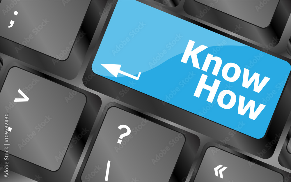 Poster know knowledge or education concept button on computer keyboard . keyboard keys icon button vector. 