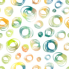 Seamless pattern with doodle watercolor ornament