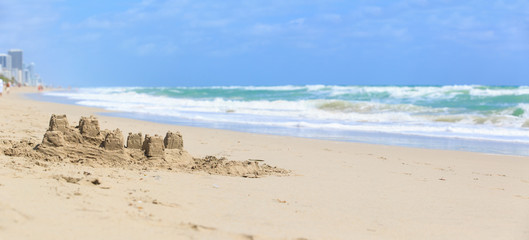 Sand castle on the beach