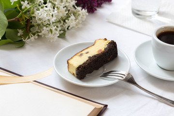 Coffee and piece of cake