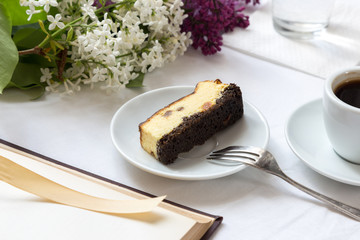 Coffee and piece of cake