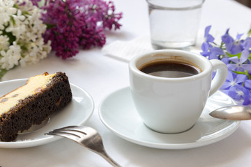 Coffee and piece of cake