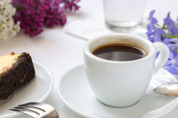 Coffee and piece of cake