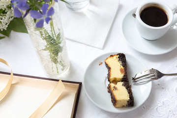 Coffee and piece of cake