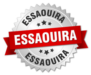 Essaouira round silver badge with red ribbon