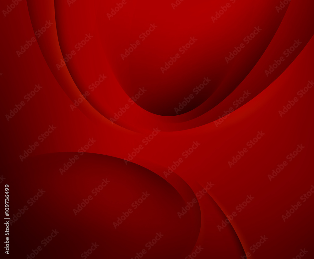 Poster red vector template abstract background with curves lines and shadow. for flyer, brochure, booklet,w