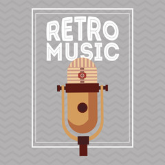Music icon. Retro concept. Flat illustration, editable vector