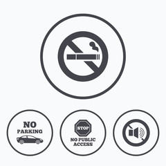 No Smoking, Sound. Private territory parking.