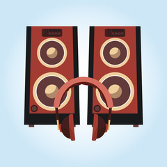 Music icon. Retro concept. Flat illustration, editable vector