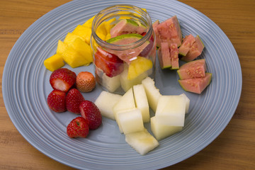 Assorted Fruits - Mango, Strawberry, Melon and Guava