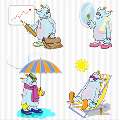 funny little man at work, home and leisure time