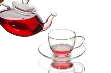 Glass cup of tea