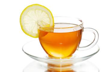 Glass cup of tea