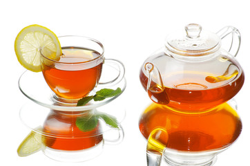 Glass cup of tea