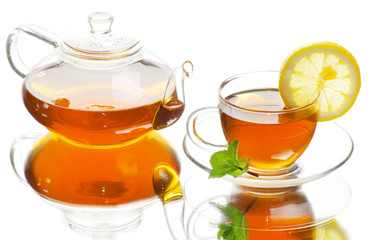 Glass cup of tea