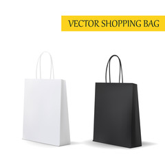 Empty Shopping Bag  for advertising and branding. MockUp Package. Vector Illustration.