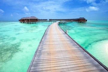 Fotobehang beach with  Maldives © Pakhnyushchyy