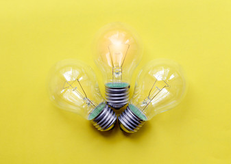 three glass bulbs for lamps - idea concept