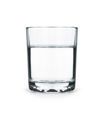Glass of water isolated on white background