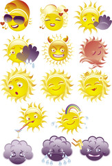 Fototapeta premium Vector. Edit emoticon. The sun