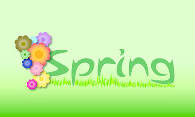 Vector with the word spring