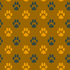 Seamless pattern with animal footprint texture
