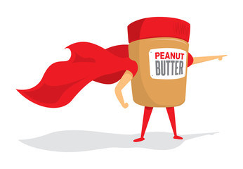 Peanut butter jar super hero with cape