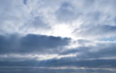 Sunlight filtering through the clouds