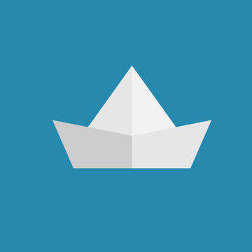 paper ship web icon illustration
