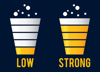 Beer Cup Low And Strong Signal