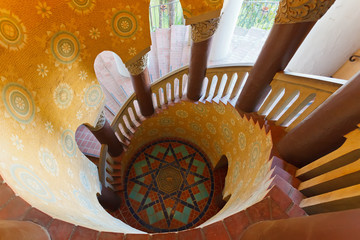 Spiral staircase in Santa Barbara court