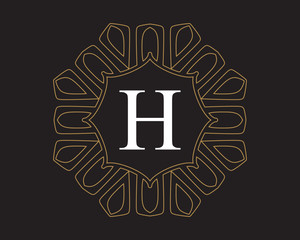 monogram vintage,letter H classic logo