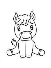 sweet cute sitting comic cartoon pony horse pferdchen kawaii child girl baby foal