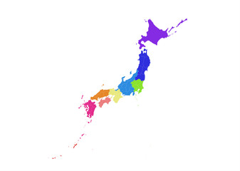 Obraz na płótnie Canvas イラスト素材「日本の地図」